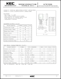 KTC3228 datasheet: NPN transistor for color TV vertical deflection output and color TV class B sound output applications KTC3228