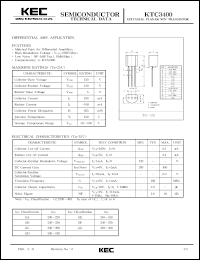 KTC3400 datasheet: NPN transistor for differential amplifier applications KTC3400