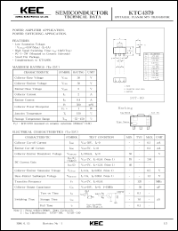 KTC4379 datasheet: NPN transistor for power amplifier and power switching applications KTC4379