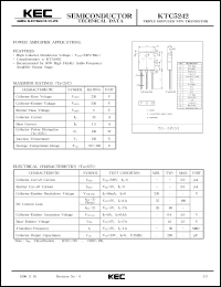 KTC5242 datasheet: NPN transistor for power amplifier applications KTC5242