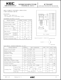 KTD1937 datasheet: NPN transistor for high current switching applications and lamp solenoid driver applications KTD1937