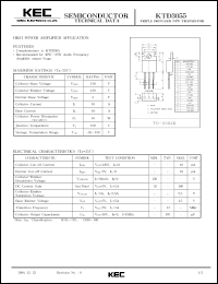 KTD3055 datasheet: NPN transistor for high power amplifier applications KTD3055