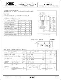 KTD686 datasheet: NPN transistor for switching applications, hammer drive and pulse motor drive applications KTD686
