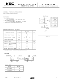 KTN2907S datasheet: PNP transistor for general purpose and switching applications KTN2907S
