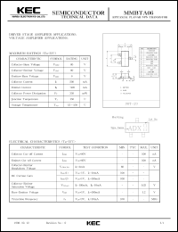 MMBTA06 datasheet: NPN transistor for driver stage amplifier applications and voltage amplifier applications MMBTA06