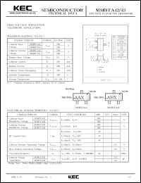 MMBTA42 datasheet: NPN transistor for high voltage applications and telephone applications MMBTA42