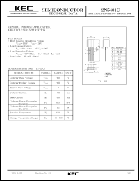 2N5401C datasheet: PNP transistor for general purpose and high voltage applications 2N5401C