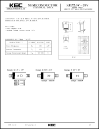 KDZ2.7V datasheet: 2.7V zener diode for constant voltage regulation applications and reference voltage applications KDZ2.7V