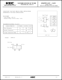 Z02W2.0V datasheet: 2.0V zener diode for constant voltage regulation applications and reference voltage applications Z02W2.0V