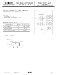 Z02W11V datasheet: 11V zener diode for constant voltage regulation applications and reference voltage applications Z02W11V