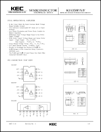 KIA358P datasheet: Dual operational amplifier KIA358P