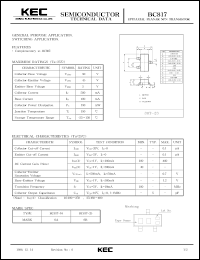 BC817-16 datasheet: NPN transistor for general purpose and switching applications BC817-16