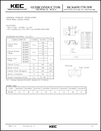 BC848AW datasheet: NPN transistor for general purpose and switching applications BC848AW