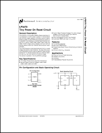 LP3470IM5X-4.00 datasheet: Tiny Power On Reset Circuit LP3470IM5X-4.00