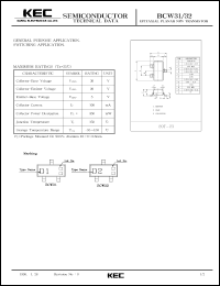 BCW31 datasheet: NPN transistor for general purpose and switching applications BCW31