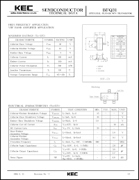 BFQ31 datasheet: NPN transistor for high frequency applications, VHF band amplifier applications BFQ31