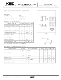 KDS120 datasheet: Silicon diode for ultra high speed switching applications KDS120