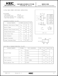 KDS196 datasheet: Silicon diode for ultra high speed switching applications KDS196