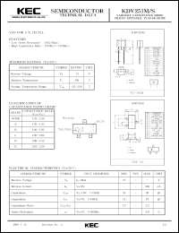 KDV251M datasheet: Variable capacitance diode (VCO) for C/P, CB PLL KDV251M