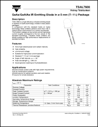 TSAL7600 datasheet: Extended power IR emitter TSAL7600