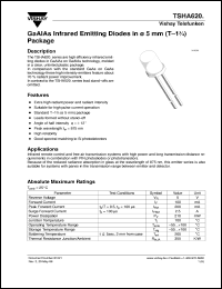 TSHA6201 datasheet: High performance GaAlAs 870 nm IR emitter diode TSHA6201