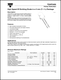 TSHF5400 datasheet: High speed IR emitter diode TSHF5400