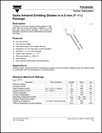 TSUS5202 datasheet: GaAs 950 nm standard IR emitter TSUS5202