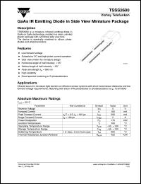 TSSS2600 datasheet: GaAs 950 nm standard IR emitter TSSS2600