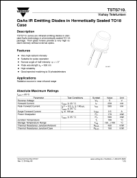 TSTS7101 datasheet: GaAs 950 nm standard IR emitter TSTS7101