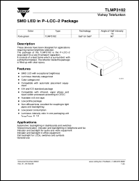 TLMP3102 datasheet: Pure green (555 nm) SMD LED TLMP3102