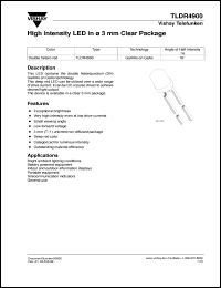 TLDR4900 datasheet: Standard High-int.red(650nm) LED TLDR4900