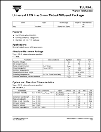 TLUR4400 datasheet: Standard Red(660nm) LED TLUR4400