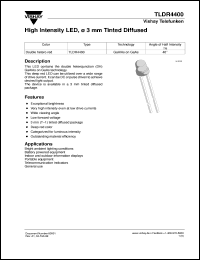 TLDR4400 datasheet: Standard High-int.red(650nm) LED TLDR4400