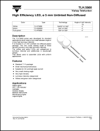 TLHP5800 datasheet: Standard Puregreen(555nm) LED TLHP5800