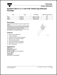 TLSY2100 datasheet: Yellow (585 nm) symbol LED TLSY2100