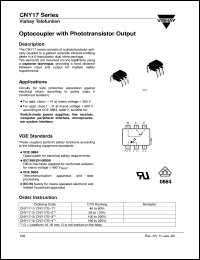 CNY17-4 datasheet: Opto isolator for safety application CNY17-4