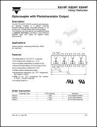K844P datasheet: Opto isolator for standard application K844P
