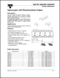 K817P6 datasheet: Opto isolator for standard application K817P6