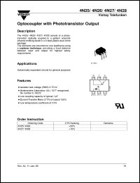 4N26 datasheet: Opto isolator for standard application 4N26