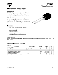 BPV22F datasheet: Photo PIN diode BPV22F