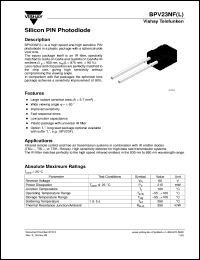 BPV23NFL datasheet: Photo PIN diode BPV23NFL