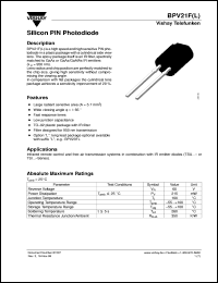 BPV21F datasheet: Photo PIN diode BPV21F