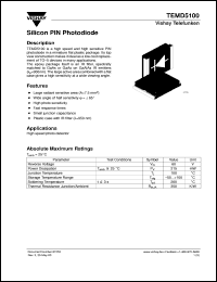 TEMD5100 datasheet: Photo PIN diode TEMD5100