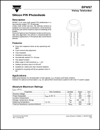 BPW97 datasheet: Photo PIN diode BPW97