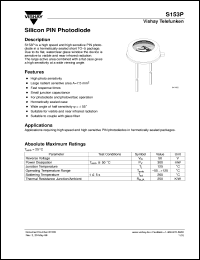 S153P datasheet: Photo PIN diode S153P