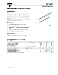 BPW16N datasheet: Photo transistor BPW16N