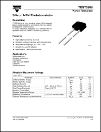 TEST2600 datasheet: Photo transistor TEST2600