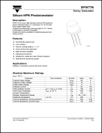 BPW77NA datasheet: Photo transistor BPW77NA