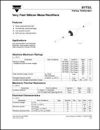 BYT53C datasheet: Fast recovery rectifier for general purpose applications for power conversion BYT53C