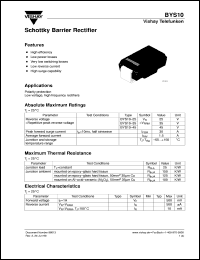 BYS10-25 datasheet: Schottky barrier rectifier for general purpose applications and modern power management systems for all kind of portable equipment BYS10-25